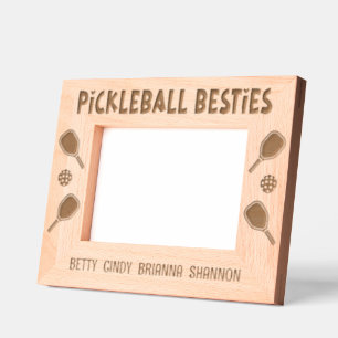 Pickleball Besties Group of Women Friends Names Etched Frames