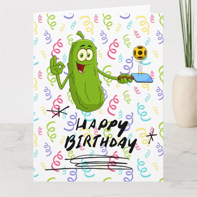 Pickleball Birthday for player funny pickle Card (Front)