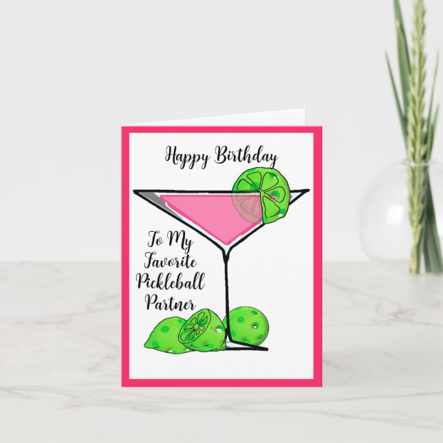 Pickleball Birthday love the way you dink Cosmo Holiday Card (Front)
