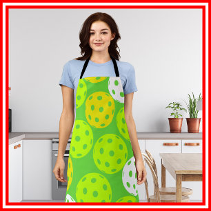 Pickleball Birthday Party Cute Green Sports Apron