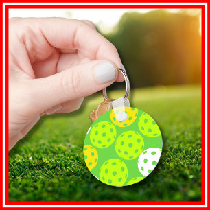 Pickleball Birthday Party Cute Green Sports Keychain