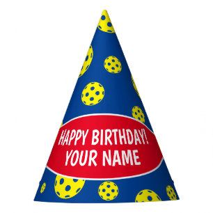 Pickleball Birthday party hats with custom name