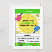 Pickleball Birthday Party Invitation