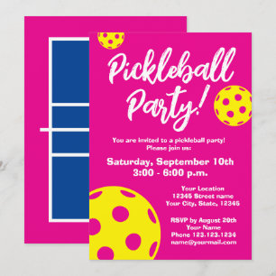 Pickleball Birthday party invitation template