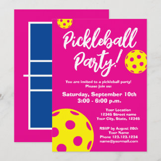 Pickleball Birthday party invitation template
