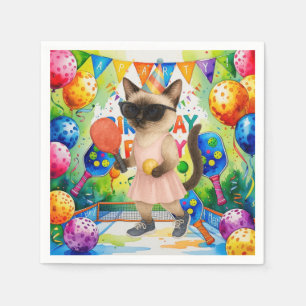 Pickleball Birthday Party themed for cat lovers Napkin