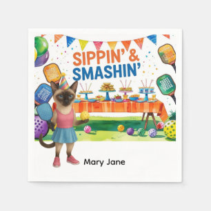 Pickleball Birthday Party themed Napkin