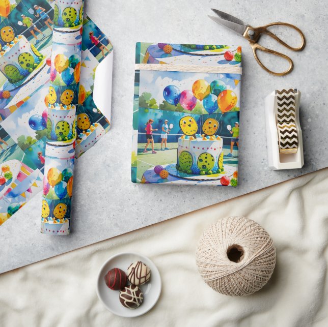Pickleball Birthday Party themed  Wrapping Paper (Crafts)