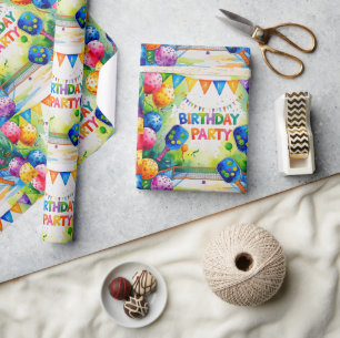 Pickleball Birthday Party themed  Wrapping Paper
