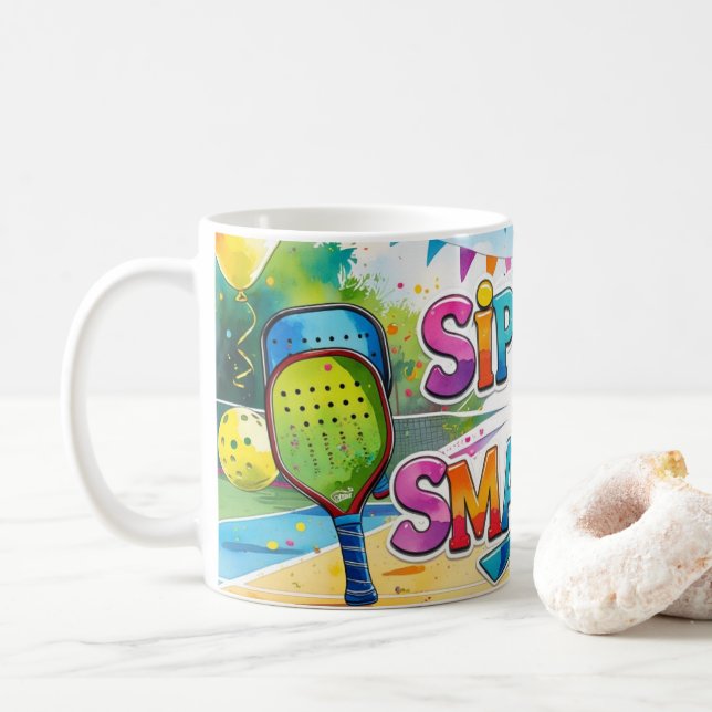 Pickleball birthday Themed  Coffee Mug (With Donut)