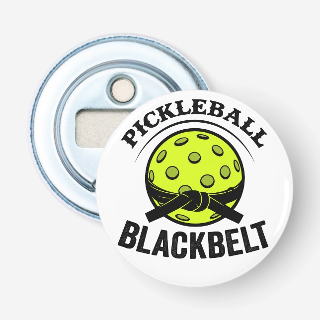 Pickleball Blackbelt – Funny Pickleball Master Bottle Opener (Front)