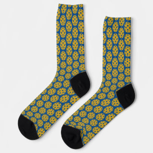 Pickleball Blue and Yellow Ball  Socks