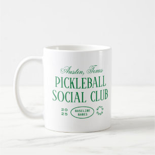 Pickleball café Mug en vert & blanc