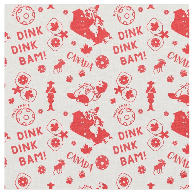 Pickleball Canada icons, custom tile size! Fabric (Close Up)