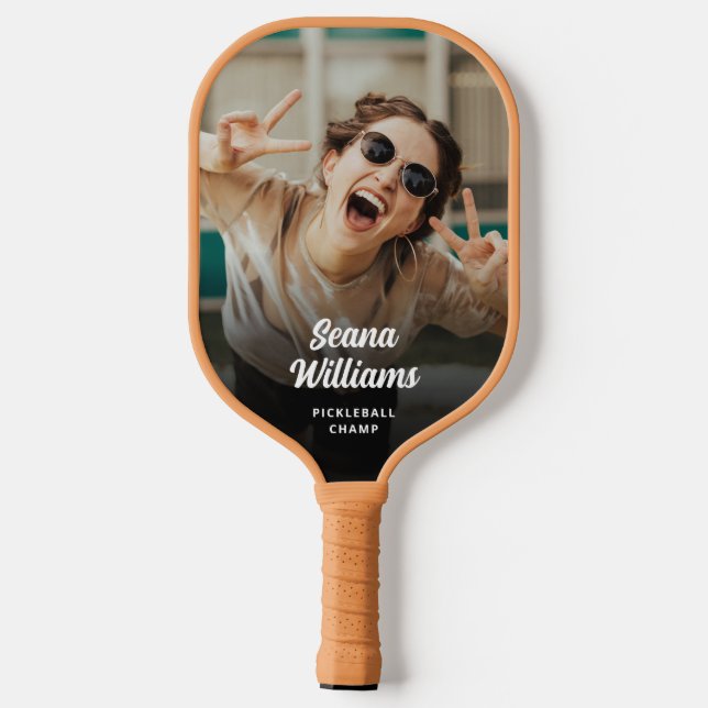 Pickleball Champ Custom Photo Personalized Pickleball Paddle (Back)