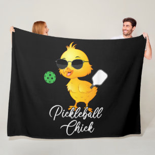 Pickleball Chick Funny Pickleball Fleece Blanket