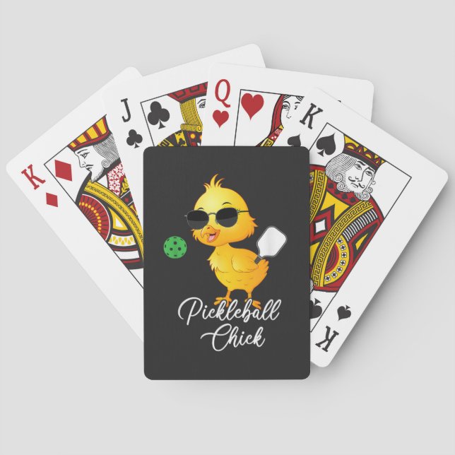 Pickleball Chick Funny Pickleball Playing Cards (Back)