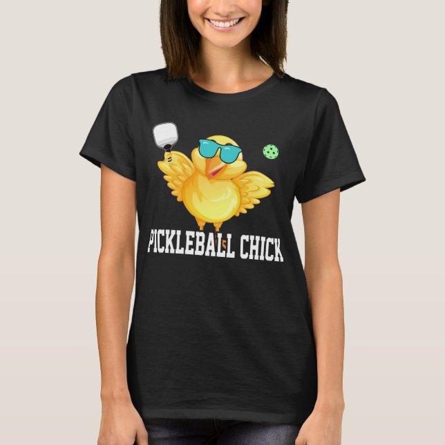 Pickleball Chick, Funny Pickleball Women Gift T-Shirt (Front)