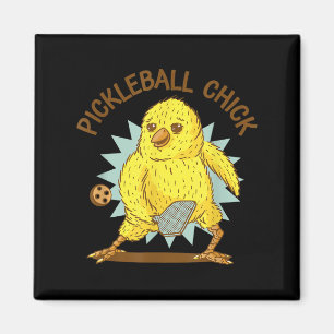 Pickleball Chick Funny Quote Chicken With Paddle G Magnet