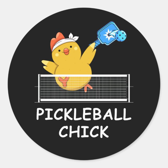 Pickleball Chick funny Retirement Retired Men Wome Classic Round Sticker (Front)