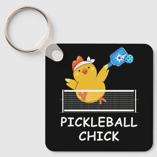 Pickleball Chick funny Retirement Retired Men Wome Keychain (Front)