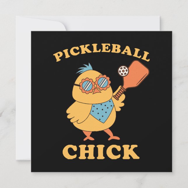 Pickleball Chick - retro Invitation (Front)
