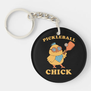 Pickleball Chick - retro Keychain
