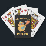 Pickleball Chick - retro Playing Cards<br><div class="desc">Pickleball Chick - retro</div>