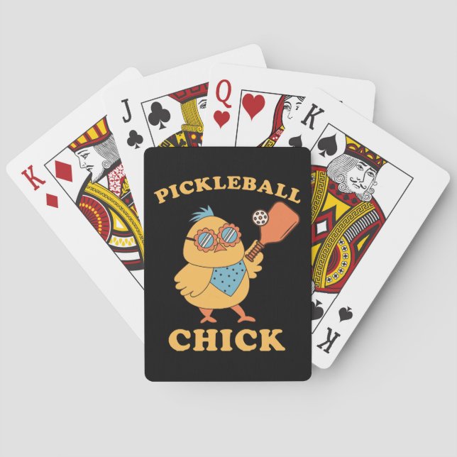 Pickleball Chick - retro Playing Cards (Back)