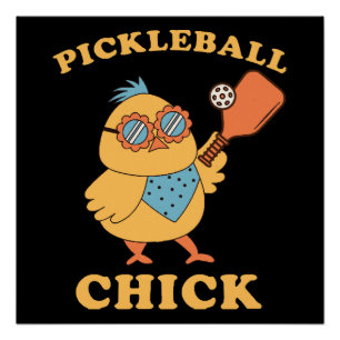 Pickleball Chick - retro Poster