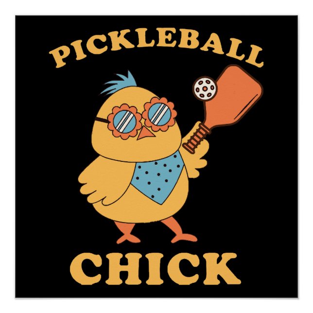 Pickleball Chick - retro Poster (Front)
