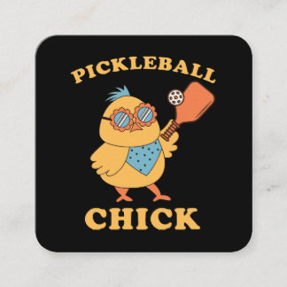 Pickleball Chick - retro Square Business Card