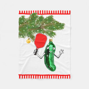 Pickleball Christmas Fleece Blanket