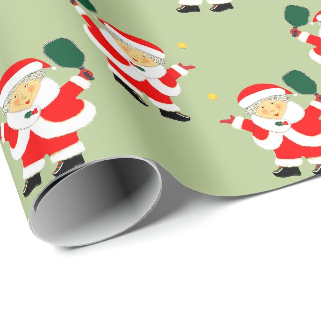 Pickleball Christmas Gift Wrapping Paper (Roll Corner)