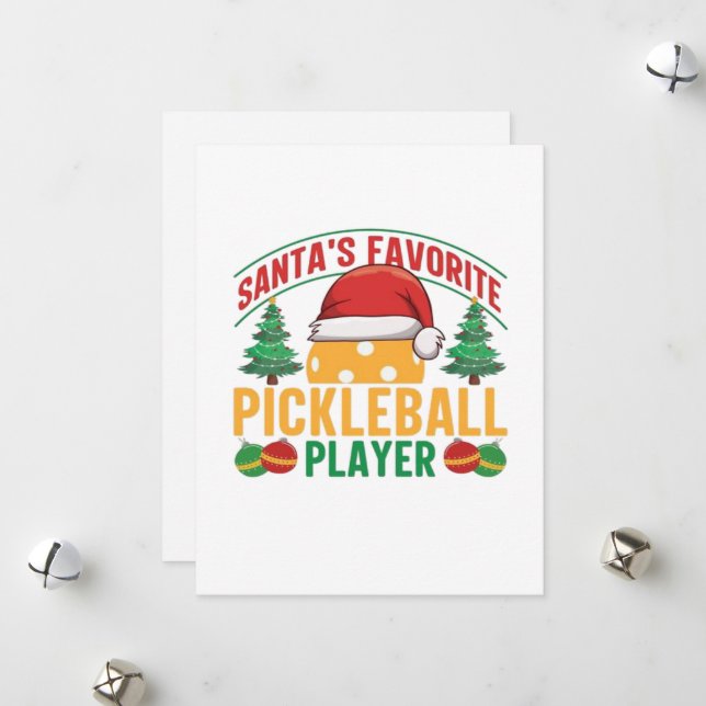 Pickleball Christmas  Holiday Card (Front/Back In Situ)