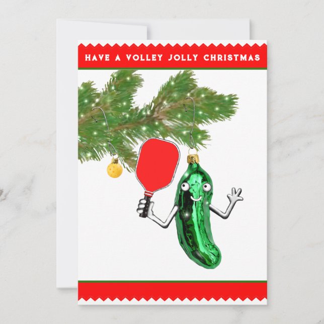 Pickleball Christmas Holiday Card (Front)