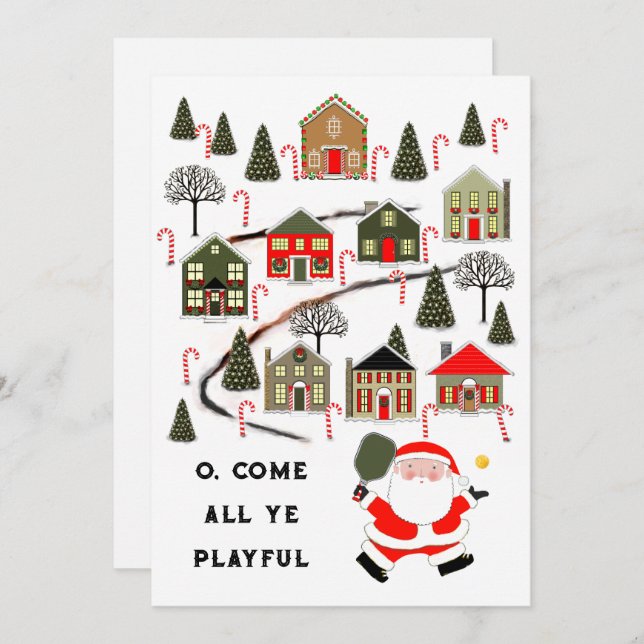 Pickleball Christmas Holiday Cards (Front/Back)