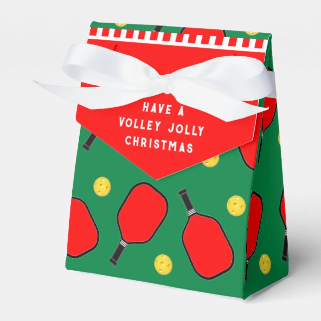 Pickleball Christmas Holiday Favor Box (Front Side)