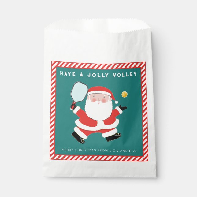 Pickleball Christmas Holiday Favour Bag (Front)