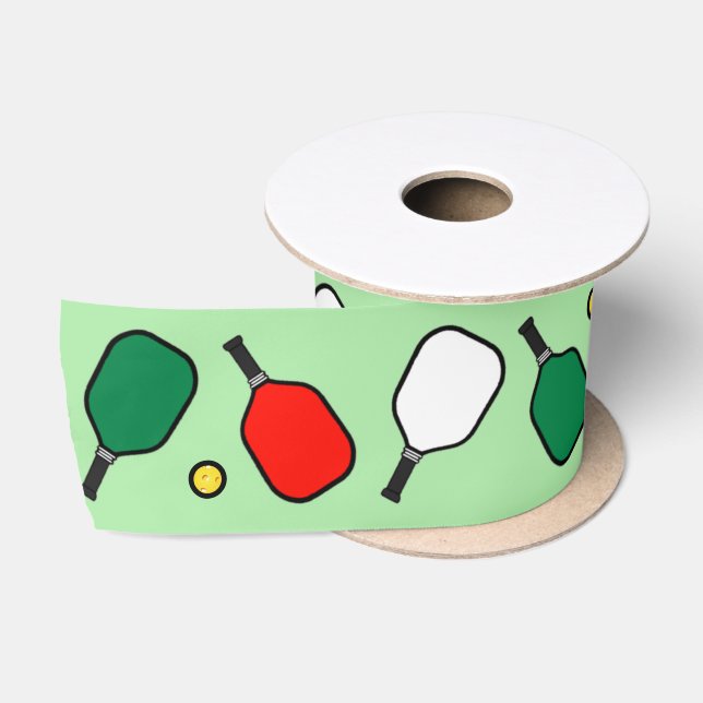 Pickleball Christmas Holiday Gift Satin Ribbon (Spool)