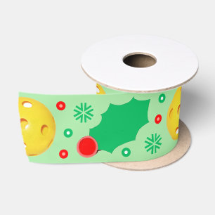 Pickleball Christmas Holiday Gift Satin Ribbon