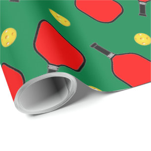 Pickleball Christmas Holiday Gift Wrapping Paper