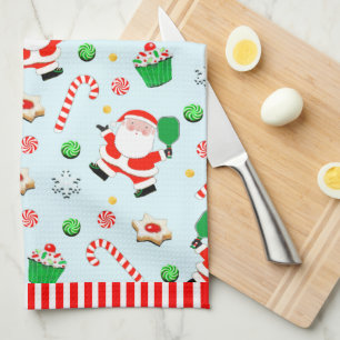Pickleball Christmas Holiday Kitchen Towel