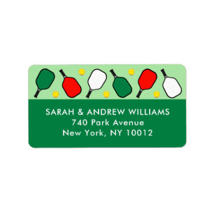 Pickleball Christmas Holiday Label