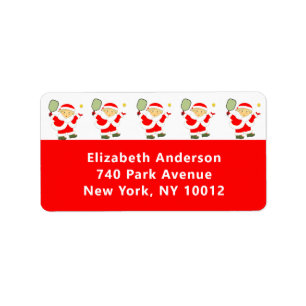 Pickleball Christmas Holiday Label