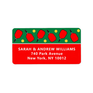 Pickleball Christmas Holiday Label