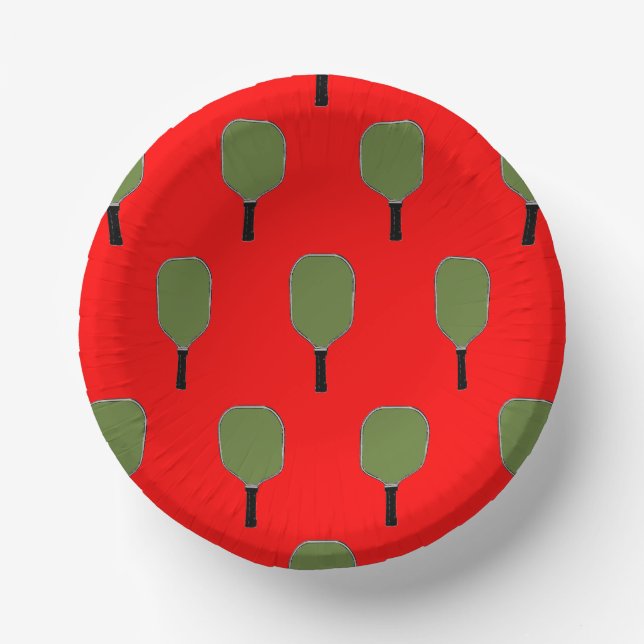 Pickleball Christmas holiday party paper plates (Front)