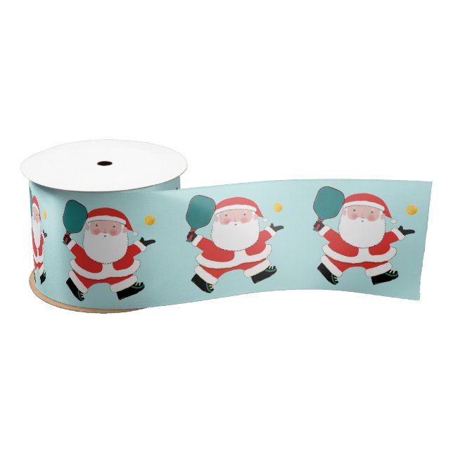 Pickleball Christmas Holiday Satin Ribbon (Spool)