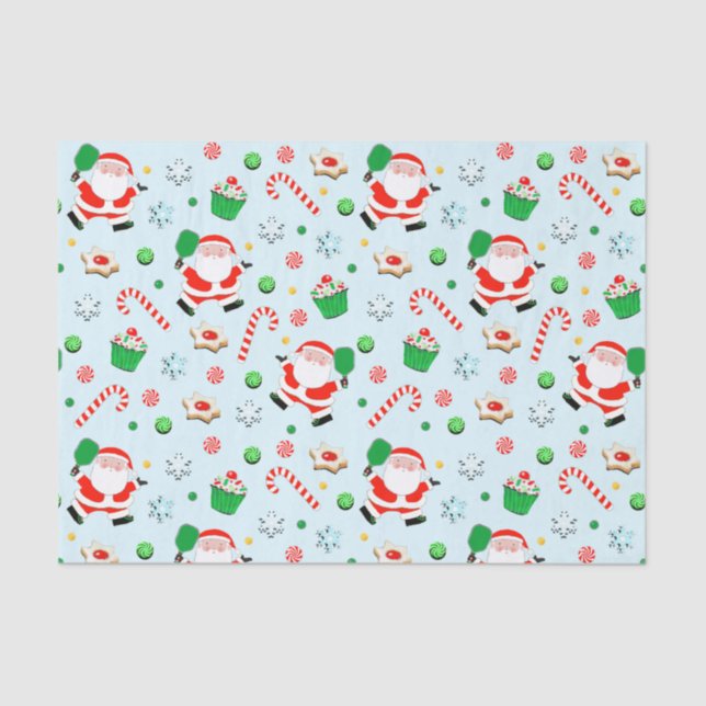 Pickleball Christmas Holiday Tissue Paper (Front)