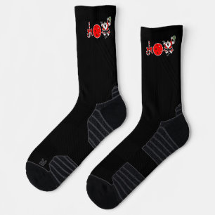 Pickleball Christmas Joy Santa Paddle Red Ball  Socks